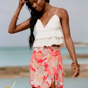 O'NEILL CHLOEY TEXTURED KNIT TIERED TANK TOP NWT